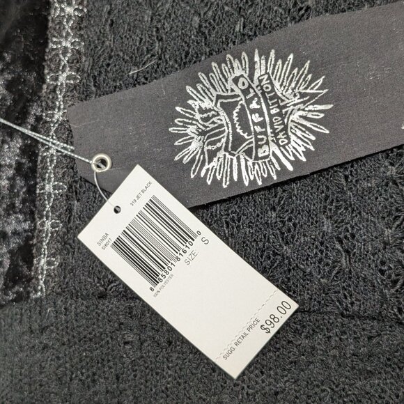 Buffalo David Bitton Black Velvet Burnout Top - Rock Luxe Style! 🖤 - Picture 5 of 9